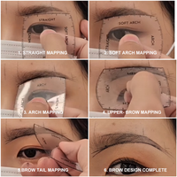 Règle de traçage des sourcils et des lèvres, pochoir de modelage des sourcils, outil de conception des lèvres, pour PMU et microblading, pour un dessin rapide des sourcils et des lèvres