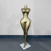 Mannequins en fibre de verre BBL Mina Models, grande taille, pour vêtements féminins, corps entier, finition mate dorée, pour présentation de vêtements