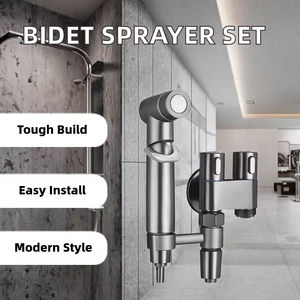 YF 2026 Robinet d'angle en acier inoxydable 1 1/2, pulvérisateur de bidet Shattaf, double poignée, montage mural, ensemble pour le nettoyage de la salle de bain - Product Image 2