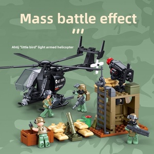 Scène de guerre moderne - Opération offensive conjointe - Véhicule blindé - Hélicoptère - Bunker - Modèle en blocs de construction en plastique ABS - Jouet pour garçon - Product Image 3