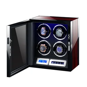 Preto Motor Mabuchi 8 Slots Automatic Watch Winder com gaveta de Madeira