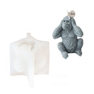 Lindo gorila silicona vela molde Animal yeso adornos hogar decoraciones fundición molde DIY aromaterapia vela hacer herramientas - Product Image 1