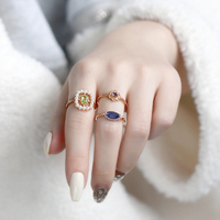 Bague Réversible en Argent Sterling 925 Plaqué Or 14K avec Pierres Précieuses Cordierite, Iolite et Dichroite Anti-Anxiété de l'Usine Mlluki
