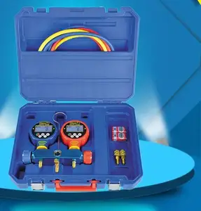 4-वे एयर कंडीशनिंग डिजिटल मैनिफोल्ड गेज सेट ऑटोमोटिव होम एचवीएसी डायग्नोस्टिक रेफ्रिजरेंट चार्ज मीटर R134A R410A - Product Image 1