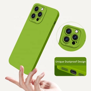 Pour iPhone 15 Pro Max 14 13 12 11 Couverture Arrière En Stock <span class=keywords><strong>DUO</strong></span> Caméra Protection Antichoc En Gros Liquide Silicone Téléphone Cas - Product Image 5