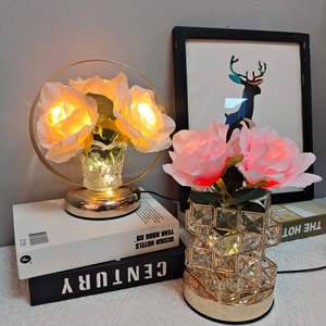 מחיר המפעל הוביל נורות ורוד לבן רוז צורה חג המולד ולנטיין יום חתונת חתונה פרח דקורטיבית פנס - Product Image 6