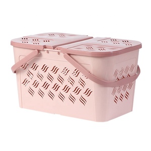 Scavato rettangolare di <span class=keywords><strong>plastica</strong></span> cestino di immagazzinaggio con la copertura lino cestino documento di office cassa Lavanderia cestino di vestiti giocattolo - Product Image 3