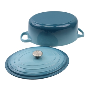 Usine Directe Orange Blanc Rouge Bleu 31cm Émail En Fonte <span class=keywords><strong>Rectangulaire</strong></span> Ovale <span class=keywords><strong>Pot</strong></span> Ménage <span class=keywords><strong>Pot</strong></span> À Soupe pour Camping - Product Image 4