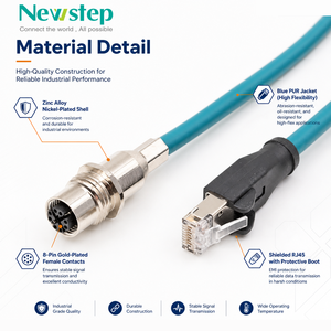 M12 X-Coded 8 Pin to RJ45 Industrial Ethernet <strong>Cable</strong> High Flexible GigE <strong>Vision</strong> <strong>Cable</strong> for Industrial Camera Machine <strong>Vision</strong> - Product Image 2