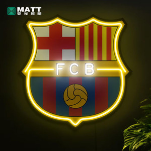 Insegna al Neon Personalizzata con Logo di Squadra di Calcio 50cm FCB, Luce al Neon LED Dimmerabile per Decorazione Murale - Product Image 4