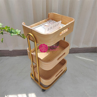 Chariot de beauté haut de gamme Yicheng Beauty, chariot de salon de beauté mobile avec tiroirs, étagère, chariot en bois massif pour tatouage et SPA, en vente