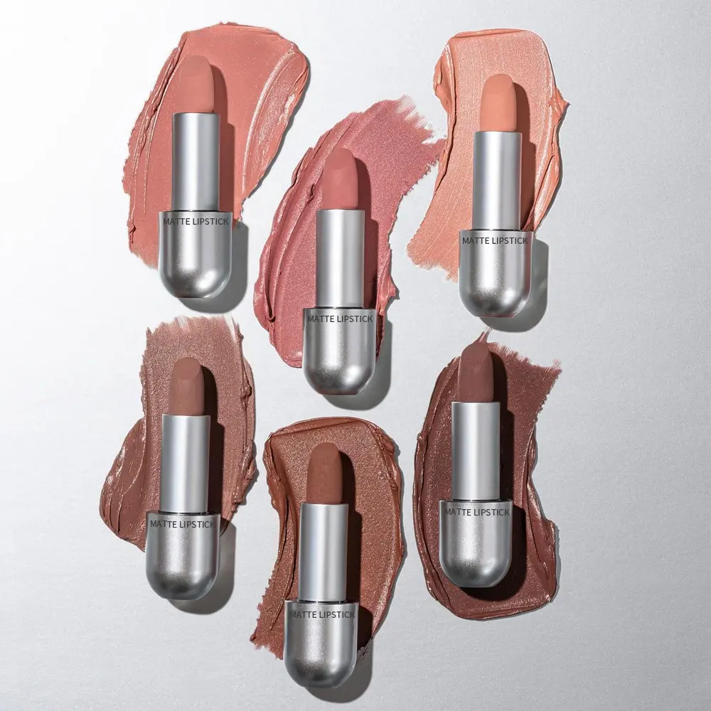 Créez votre propre rouge à lèvres de maquillage en velours Vente en gros Vegan Luxury 24 Hours Waterproof Private Label Nude Matte Lipstick