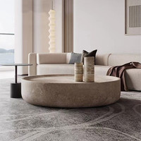 Table basse minimaliste de cylindre de bloc solide de décor à la maison Table basse de travertin de tambour de marbre beige