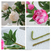 ZZLTY Vente en gros de pivoines artificielles écologiques Art Déco, une fleur, un bouton, pour mariage, décoration de la maison, photographie