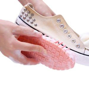 Brosse à chaussures flexible bicolore avec poils en éponge douce pour nettoyer les baskets et les chaussures en toile, couleur aléatoire, 1 paquet - Product Image 1