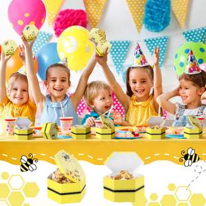 Cajas de regalo de <span class=keywords><strong>colmena</strong></span> de papel de caramelo de abeja, Cajas de Regalo de papel amarillo, decoración de fiesta de abeja, cajas de recuerdo de fiesta de cumpleaños para Baby Shower - Product Image 1