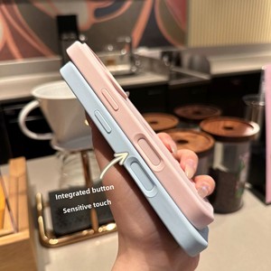 <span class=keywords><strong>Coque</strong></span> de téléphone en silicone liquide couleur unie pour 17 <span class=keywords><strong>Pro</strong></span> Max avec boutons intégrés, grandes ouvertures, modèle 16 AI, résistante aux chutes, très demandée - Product Image 2