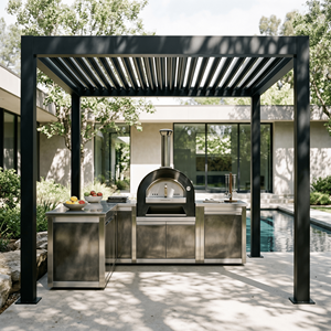 Nouvelle conception de cuisine extérieure en acier inoxydable de qualité supérieure avec pergolas en aluminium, évier de cuisine extérieur antirouille pour patio et cour - Product Image 1