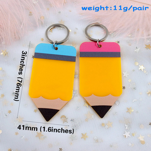 3inch trống Acrylic bút chì <span class=keywords><strong>Keychain</strong></span> cho Tên Gia sư, giáo dục, ba lô tag, giáo viên đánh giá cao món quà - Product Image 6