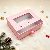 Boîte à tiroir personnalisée de haute qualité avec fermeture coulissante, pour parfum, bijoux, cadeau, emballage rigide en papier avec fenêtre