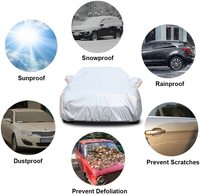 6 couches bâche de voiture étanche pour Automobiles couverture complète pluie soleil Protection UV avec fermeture éclair coton ajustement universel pour berline