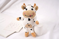 Porte-clés en peluche vache mignon et moelleux de 15 cm, breloque pour sac à dos et sac à main