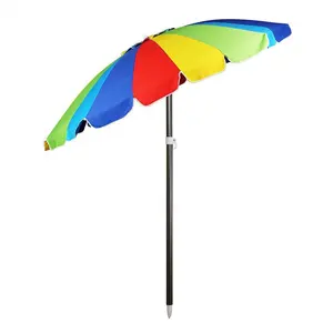 48 इंच यूवी संरक्षण डिजिटल प्रिंट लोगो आउटडोर समुद्र तट विज्ञापन छाता बारिश के लिए