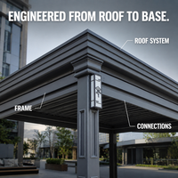 Pergola extérieure en aluminium 6M X 3M pour les acheteurs résidentiels et commerciaux, avec configuration en kit et options de tailles personnalisées