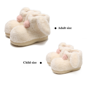 Bottes en peluche à oreilles de lapin XIXITIAO pour filles, bottes d'hiver chaudes antidérapantes, bottes de neige mignonnes en fourrure pour tout-petits, bottes de cheville pour l'extérieur - Product Image 5