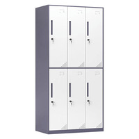 Armoire métallique moderne à six portes pour dortoir étudiant, vente en gros, provenance Henan