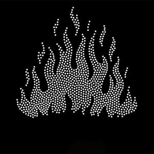 Chama Design Hotfix Ferro-on Patch De Cristal com Pedrinhas Fogo Feito De Transferência De Vidro Hotfix Crystal Transfer Design - Product Image 5