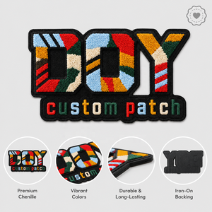 Toppe Ricamate con Lettere in Ciniglia Personalizzate all'Ingrosso con Logo di Grandi Marche e Ricamo Piatto - Product Image 3