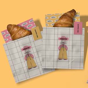 Sac en papier noir enduit de cire, écologique, 6*8 pouces, avec logo personnalisé, résistant à la graisse, pour frites, boulangerie, pain, hamburgers - Product Image 3