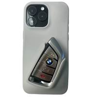 Couverture de clé de voiture insérable minimale pour iPhone 15 Pro Max nouveau Design couleur unie coque de téléphone en Silicone liquide accessoire en TPU