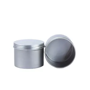 Boîtes de conserve rondes en métal argenté de 120ml à faible quantité minimale de commande 4oz en aluminium Max Jar Wholesale Candle Holder Container (NAL09-120B)