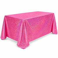 Nappe en PEVA rose bonbon scintillante, imperméable, jetable, rectangulaire, en plastique, pour le dîner de Thanksgiving, les événements et les repas
