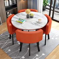 Ensemble table et chaises de loisirs modernes en métal avec 4 sièges pour négociation, réception, usage domestique/bureau
