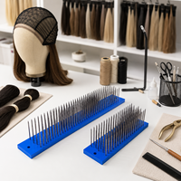 Aiguilles professionnelles en acier inoxydable Hackle pour cheveux crus faisant des outils d'extensions de cheveux de perruque