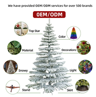 Sapin de Noël artificiel réaliste en PVC floqué blanc de luxe avec support stable pour la décoration de la maison