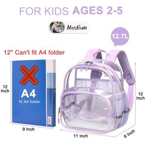 <span class=keywords><strong>Mochila</strong></span> <span class=keywords><strong>Transparente</strong></span> Impermeable Pequeña con Logotipo Personalizado para Niños Pequeños, Bolsa Escolar de PVC <span class=keywords><strong>Transparente</strong></span> para <span class=keywords><strong>Preescolar</strong></span>, Mini <span class=keywords><strong>Mochila</strong></span> para Guardería al por Mayor - Product Image 2