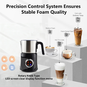 Mousseur à lait électrique multifonctionnel 5-en-1 automatique, puissance 500W, capacité 900ml, options de densité de mousse multiples, boîtier en plastique - Product Image 2