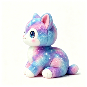 Peluche de chat galaxie personnalisée, peluche de chat pastel, peluche de chat arc-en-ciel, peluche de chat colorée, peluche de chat mignonne - Product Image 1