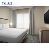 Ensemble de chambre d'hôtel 5 étoiles personnalisé au design moderne, en bois, marque Homewood Suites Hilton, origine Zhejiang, Chine, en promotion