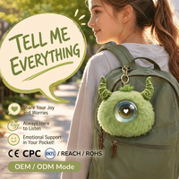 Porte-clés tendance Kawaii AI émotionnel, chantant, parlant et dansant, vert, à une seule oreille, cornu, boule moelleuse, pour décoration de sac à dos, cadeau