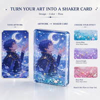 CNAWO Carte Shaker en Acrylique Liquide Scintillant Personnalisée, Bloc de Présentation en Acrylique Transparent pour Œuvre d'Art Personnalisée