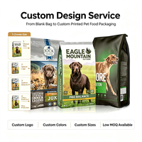 Sachet d'emballage alimentaire personnalisé pour animaux de compagnie, pochette souple à fond plat pour croquettes pour chiens et chats, emballage nutritionnel en plastique à quatre soudures grande capacité