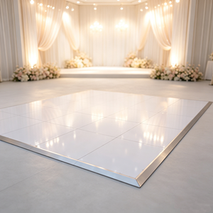 Custom White Glossy Portable Stage Platform Easy Setup Outdoor Dance Floor for Weddings & Events - Product Image 1