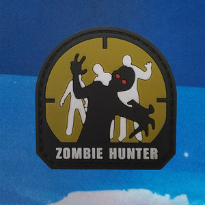 ZOMBIE <span class=keywords><strong>HUNTER</strong></span> 3D caoutchouc PVC crâne tactique 2.5 pouces sac chapeau veste pardessus ZOMBIE drôle Patch pour sac chapeau veste étiquettes en tissu - Product Image 2