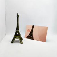 Miroir réfléchissant en métal imprimable de 0.8mm, carte-cadeau polie avec emplacement à puce et sans Signature