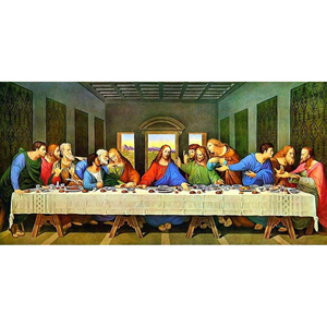 Kit de Peinture Diamant 5D DIY Grande Taille 120x60CM, Le Dernier Repas, Résine Complète Ronde, Effet Fée AB Néon, Points de Perles sur <span class=keywords><strong>Toile</strong></span> - Product Image 1